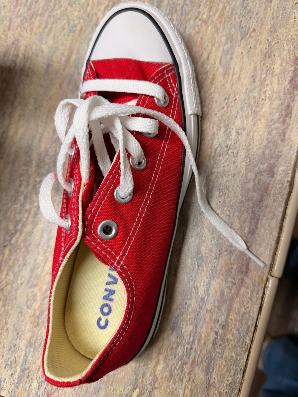 Converse Kids Red Low-Top Canvas Sneaker with White Laces